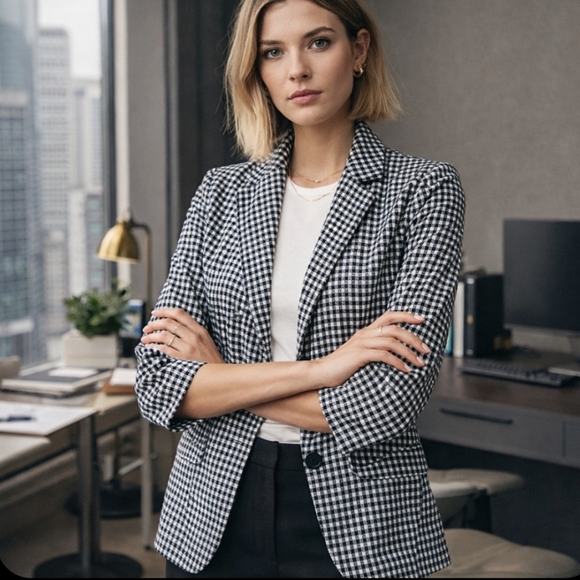 Philosophy Jackets & Blazers - New Philosophy blazer houndstooth plaid 3/4 sleeves notched collar pockets XS